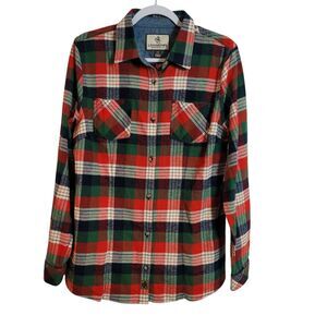 Legendary Whitetails Cotton Plaid Flannel Shirt Women's Large L Country Basic